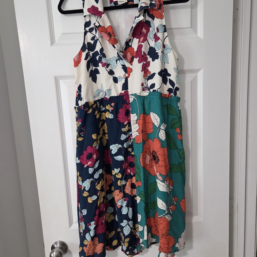 Anthropologie Multicolor Dinah Floral Halter Boho Dress. Size 12